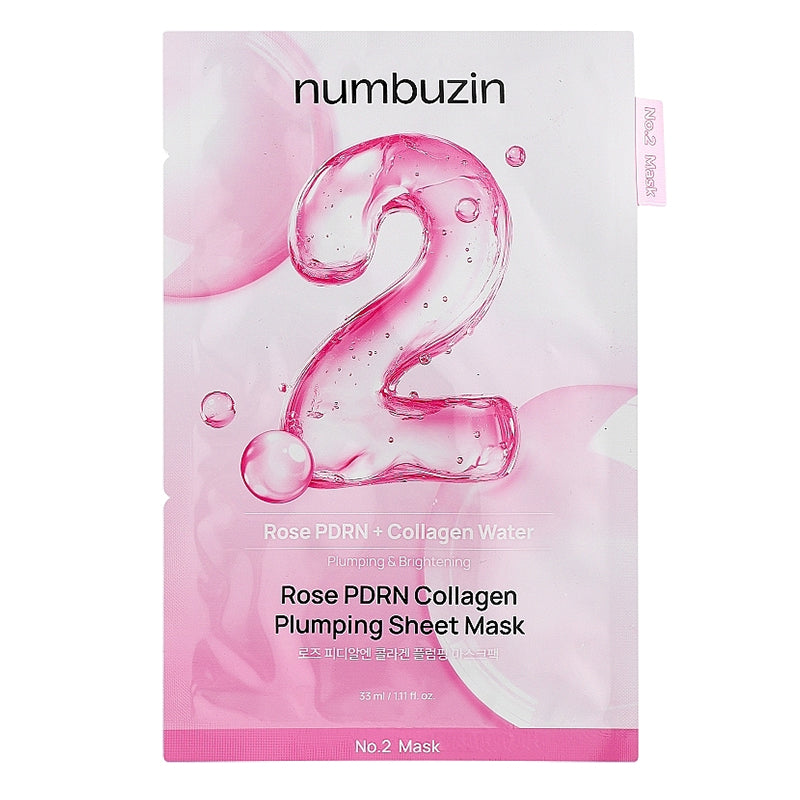 NUMBUZIN  No.2 Rose PDRN Collagen Plumping Sheet Mask, 1 pc*33 ml