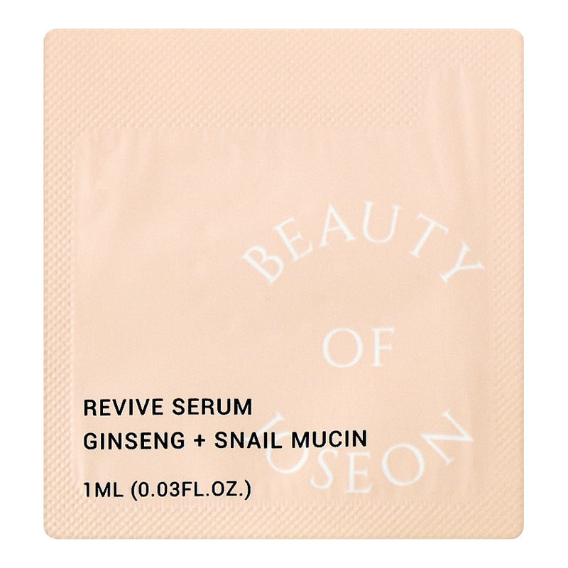 Beauty of Joseon Revive serums: Žeņšeņs + gliemežu mucīns PARAUGS 1 ml