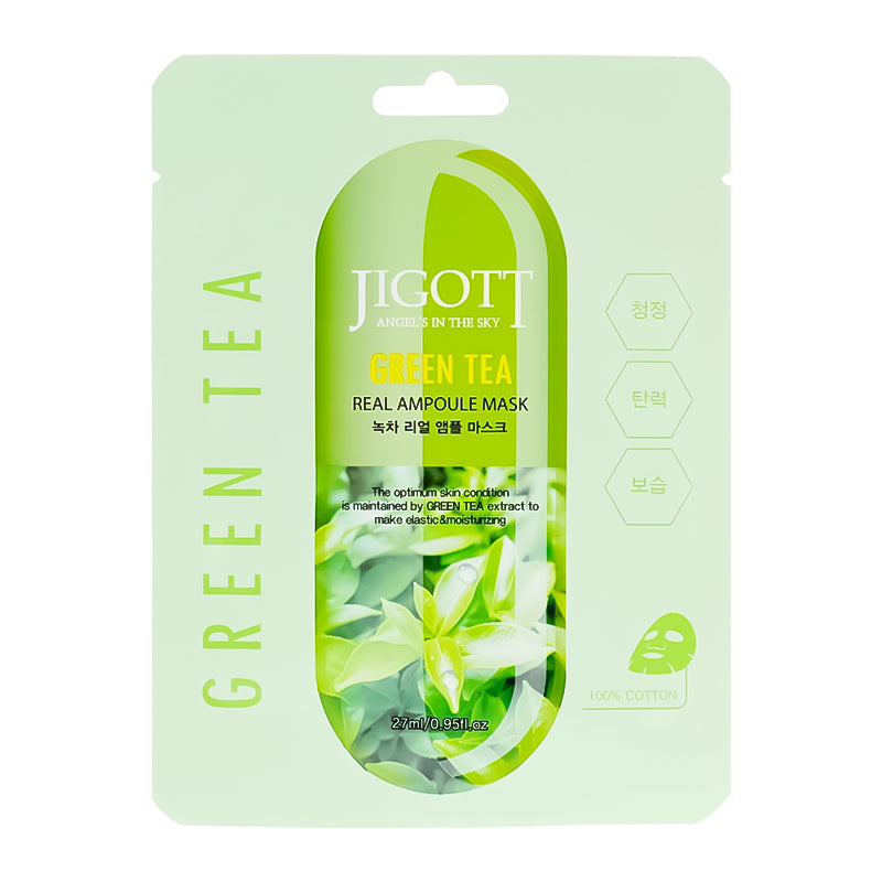 Jigott Green Tea Real Ampoule Mask 27 ml
