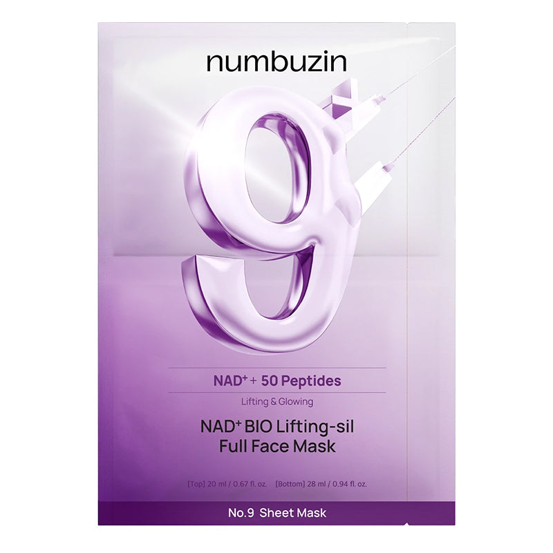 NUMBUZIN Lifting Face Mask with Coenzyme No.9 NAD+ BIO Lifting-sil Full Face Mask, 26ml