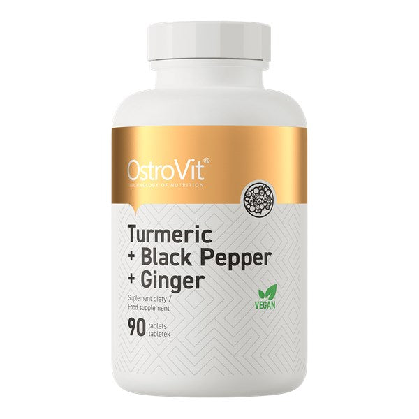 OstroVit Turmeric + Black Pepper + Ginger, 90 tablečių