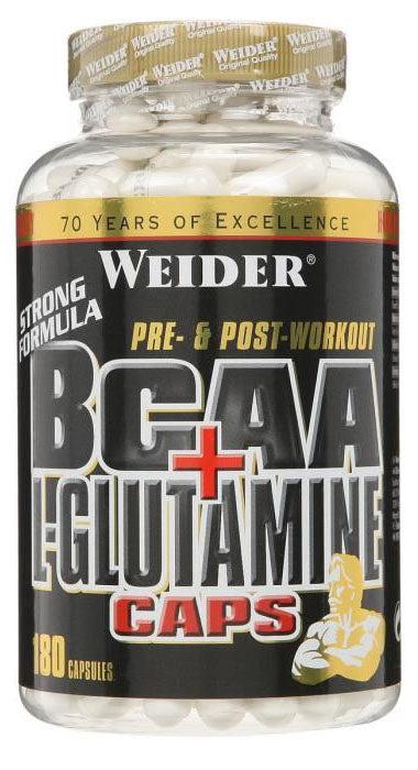 Weider BCAA + L-Glutamine Caps - 180 kapsulas