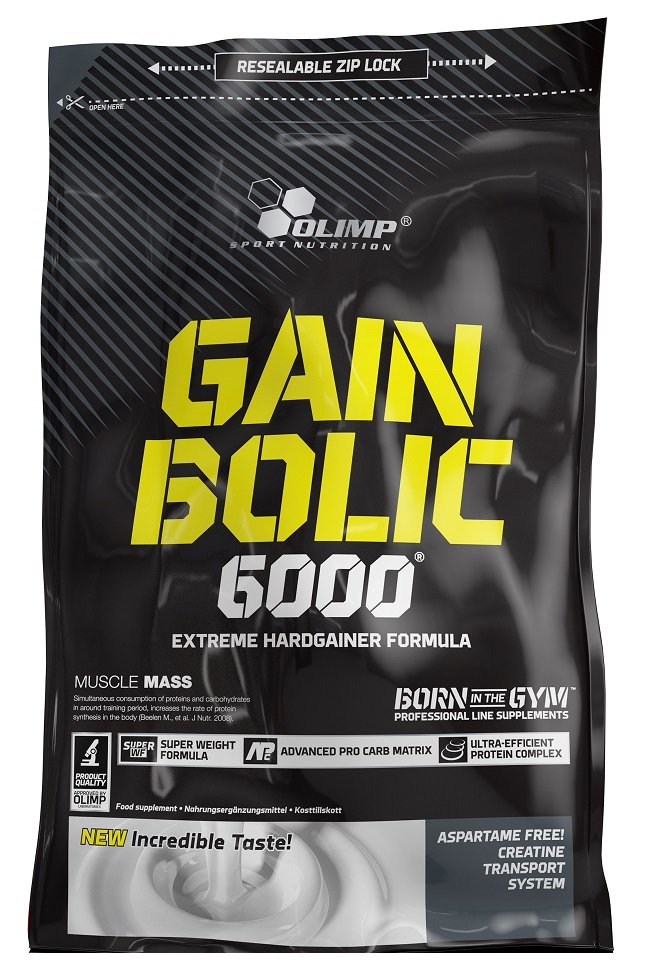 Olimp Gain Bolic 6000, bananų skonio sporto papildas, maisto papildas, sporto mityba