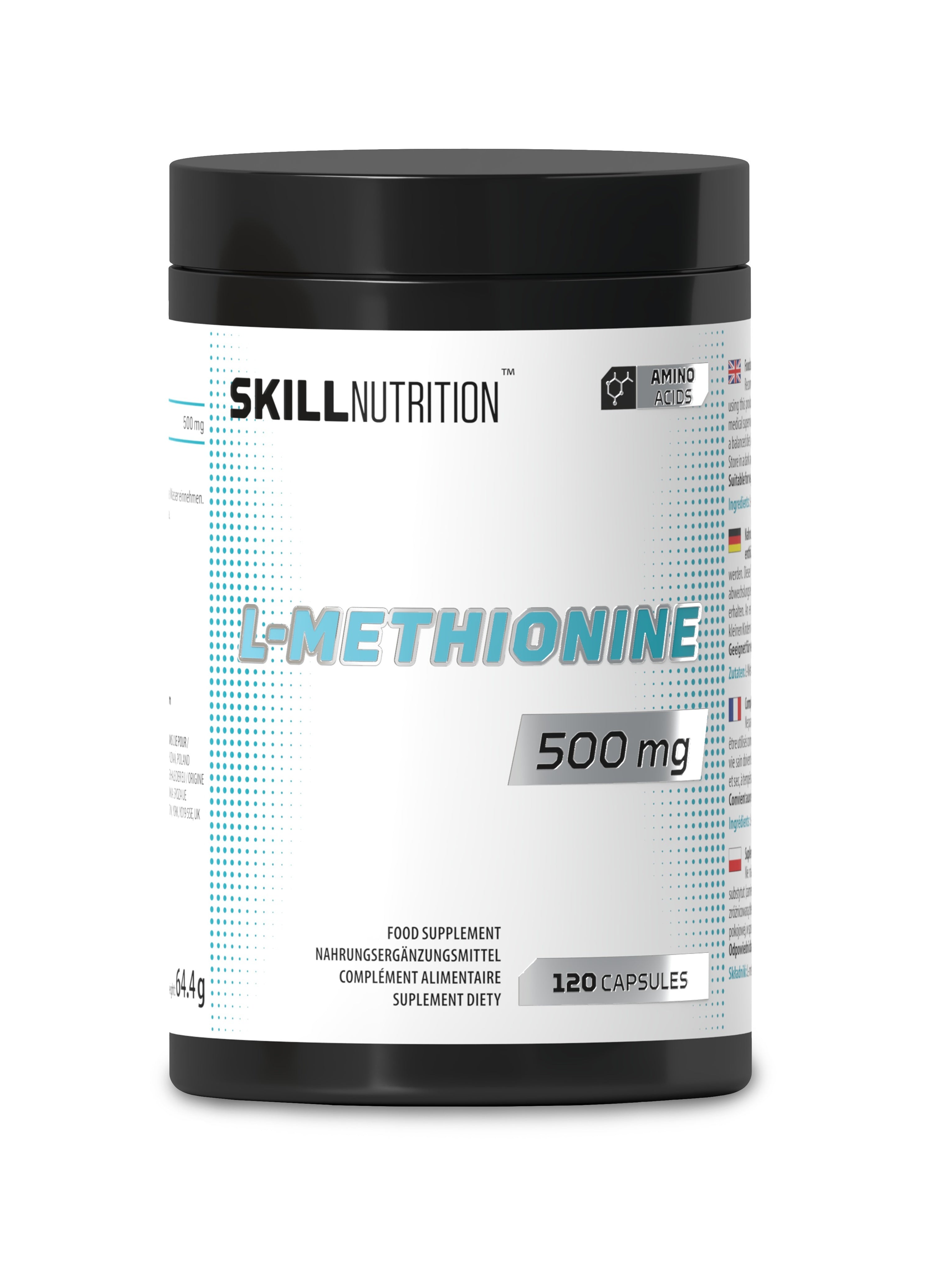 Skill Nutrition L-Methionine 500 mg - 120 vegetariškų kapsulių