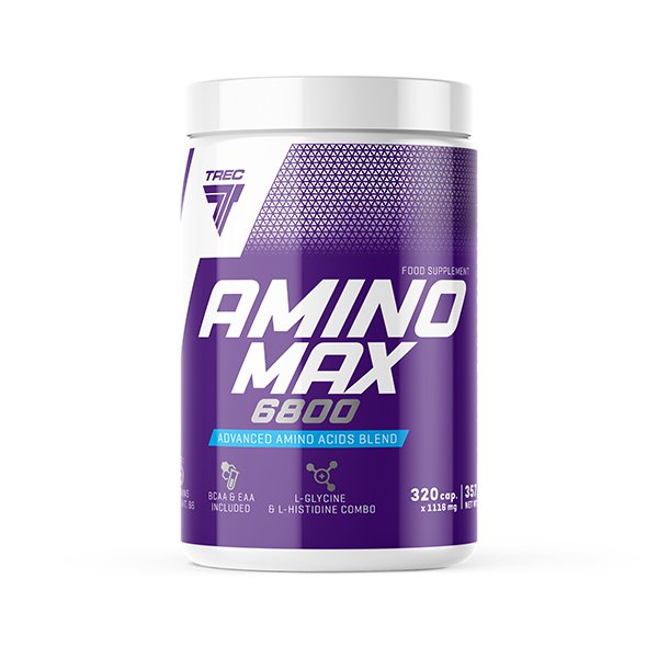 Trec Nutrition Amino Max 6800 - 320 kapsulių, amino rūgštys, sporto papildas
