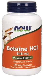 NOW Foods Betaine HCl, 648mg - 120 kapsulių, virškinimo papildas