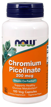 NOW Foods hroma pikolināts, 200mcg - 100 kapsulas