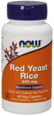 NOW Foods Red Yeast Rice, 600mg - 60 kapsulių, maisto papildas cholesterolio mažinimui
