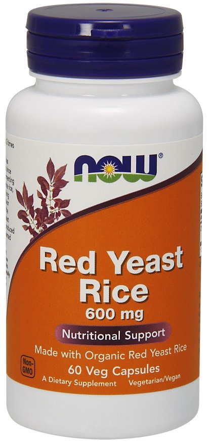 NOW Foods Red Yeast Rice, 600mg - 60 kapsulių, maisto papildas cholesterolio mažinimui