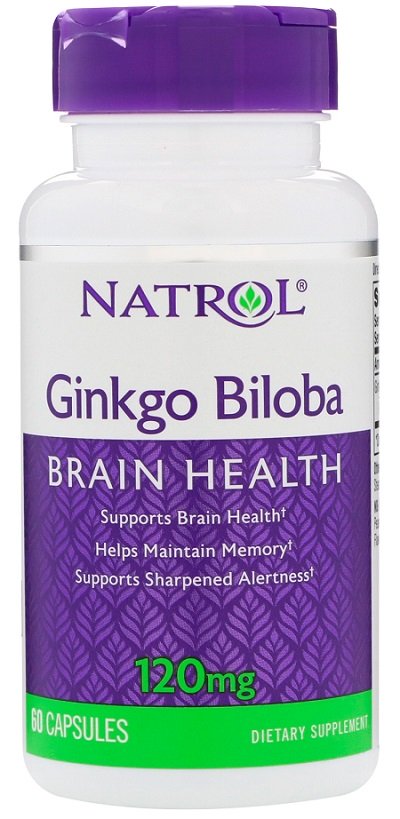 Ginkmedis Natrol Ginkgo Biloba, 120mg, 60 kapsulių