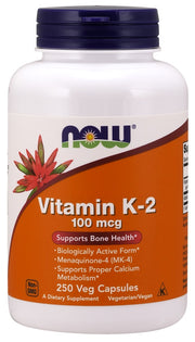 NOW Foods K-2 vitamīns, 100mcg - 250 kapsulas