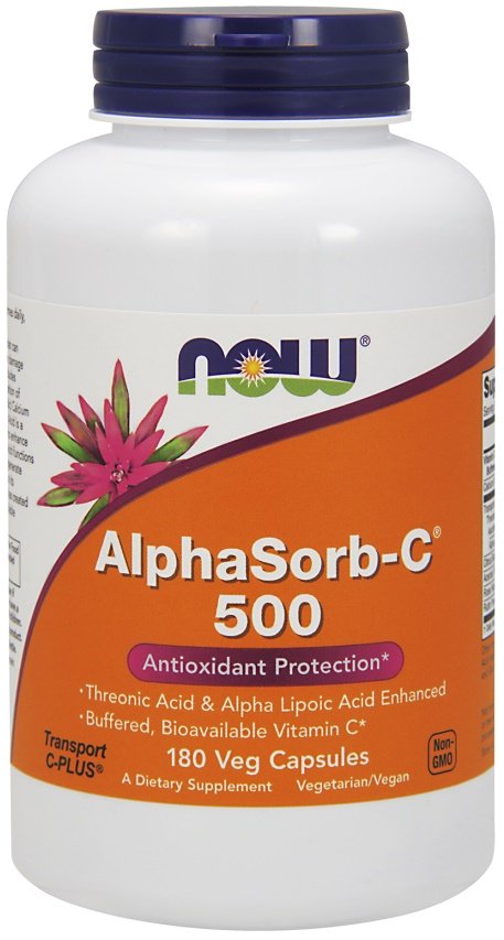 NOW Foods AlphaSorb-C, 500mg - 180 kapsulių, sveikatos papildas
