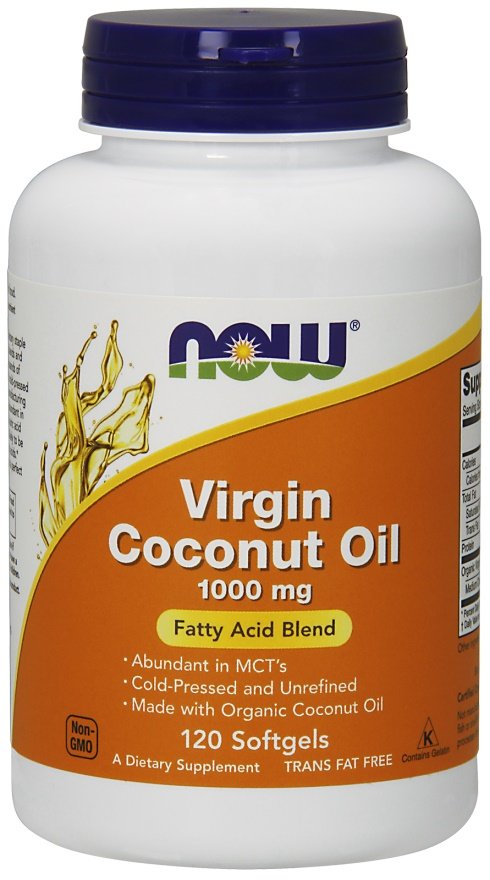 NOW Foods Virgin Coconut Oil, 1000mg - 120 kapsulių, maisto papildas, kokosų aliejus