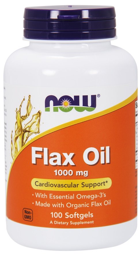NOW Foods linų aliejus, 1000mg, 100 kapsulių, maisto papildas, omega-3, EFA, CLA