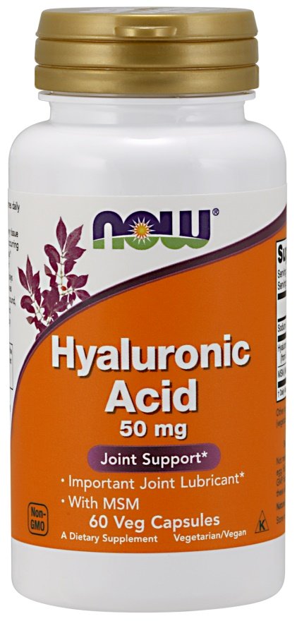 NOW Foods hialuronskābe ar MSM, 50 mg - 60 kapsulas