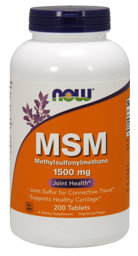 NOW Foods MSM metilsulfonilmetāns, 1500 mg - 200 tabletes