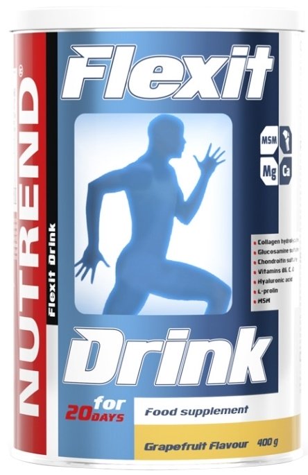 Nutrend Flexit Drink, Braškių skonis, sportinis maisto papildas, 400 g