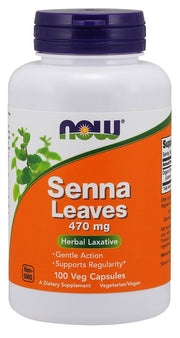 NOW Foods Senna Leaves, 470mg - 100 kapsulių