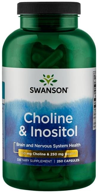 Swanson Choline & Inositol - 250 kapsulių maisto papildas