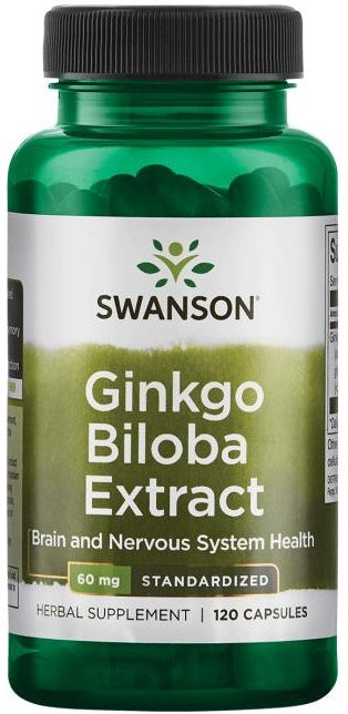 Swanson Ginkgo Biloba ekstrakts, 60 mg - 120 kapsulas