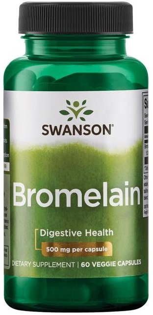 Swanson Bromelain maisto papildas, 60 vegetariškų kapsulių