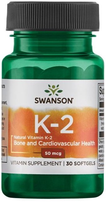 Swanson K-2 vitamīns - dabīgs, 50mcg - 30 kapsulas