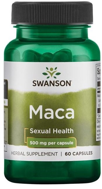 Swanson Maca ekstraktas, 500mg, 60 kapsulių, libido ir seksualinei sveikatai