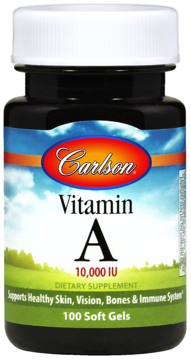 Carlson Labs A vitamīns, 10 000 SV - 250 kapsulas