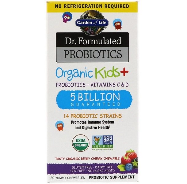 Garden of Life Dr. Formulated Probiotics Kids+ Berry Cherry - 30 kramtomųjų tablečių