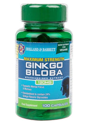 Holland & Barrett maksimālās iedarbības ginkgo biloba, 120 mg - 100 kapsulas