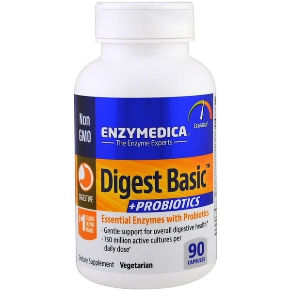 Enzymedica Digest Basic + probiotikas - 90 kapsulas
