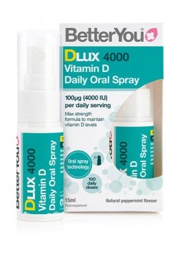 BetterYou DLux 4000 ikdienas D vitamīna mutes dobuma aerosols, dabīgā piparmētra - 15 ml.
