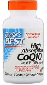 Doctor's Best augstas absorbcijas CoQ10 ar BioPerine, 300 mg - 90 kapsulas