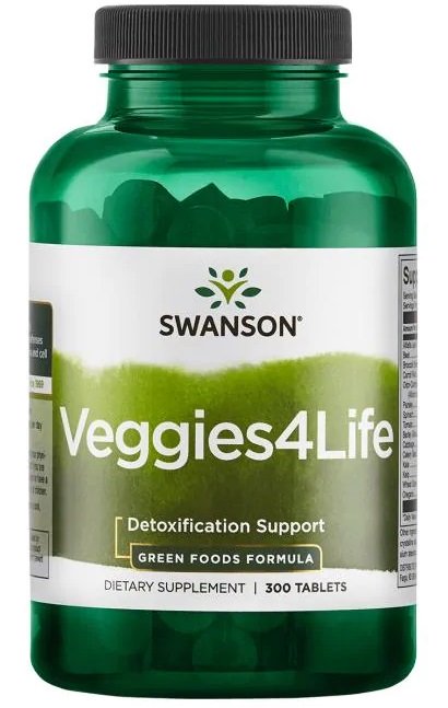 Swanson Veggies4Life - 300 tablečių, žalių daržovių papildas, sveikatos ir gerovės produktas
