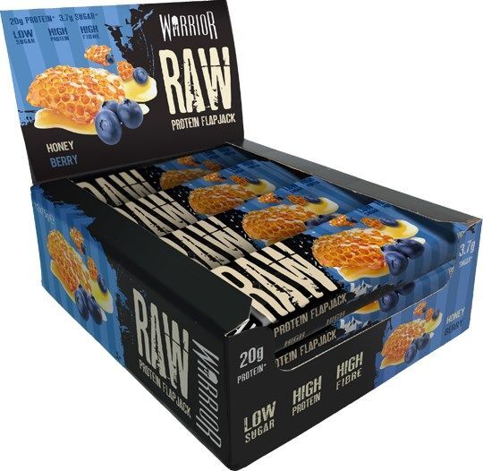 Warrior Raw Protein Flapjack Honey Berry batonėliai