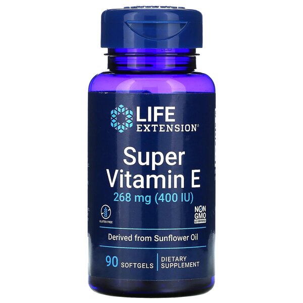 Dzīves pagarināšanas super vitamīns E, 268 mg - 90 kapsulas