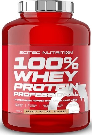 SciTec 100% Whey Protein Professional, Peanut Butter - 2350 g, baltymų papildas