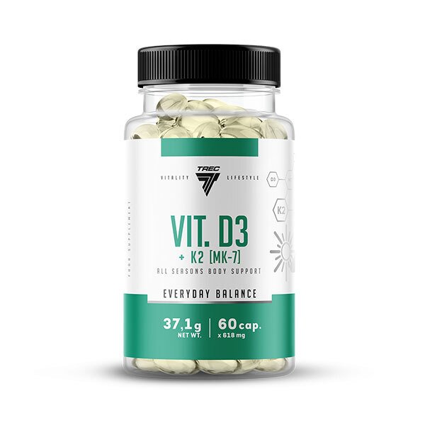 Trec Nutrition D3 vitamīns + K2 MK-7 - 60 kapsulas