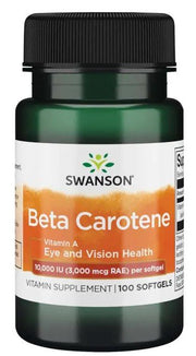 Swanson beta-karotīns (A vitamīns), 10 000 SV - 100 kapsulas