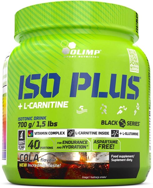 Olimp Nutrition Iso Plus Cola maisto papildas, sporto papildas, prieš treniruotę, 700 g