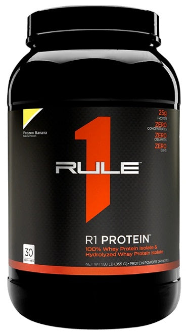 Rule One R1 baltymų milteliai, šaldytas bananas, 855 g