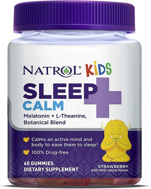 Natrol Kids Sleep + Calm, braškės, 60 guminukų