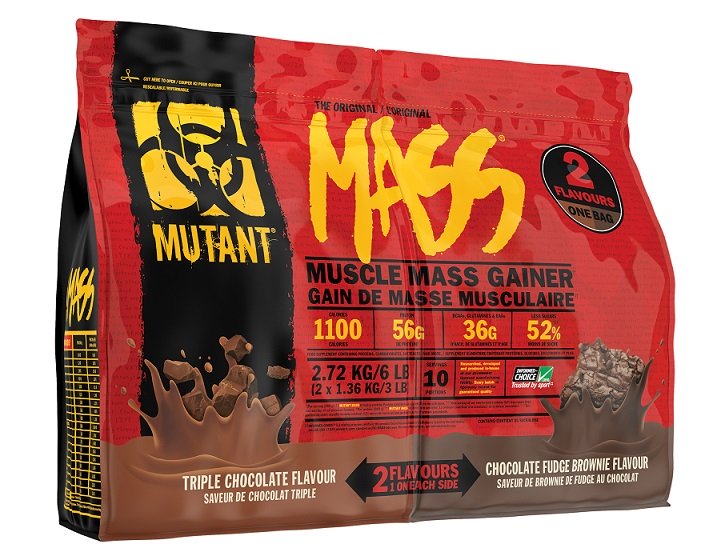 Mutant Mass 2 skonių, šokolado ir fudge skonio, 2720 g maisto papildas sportui