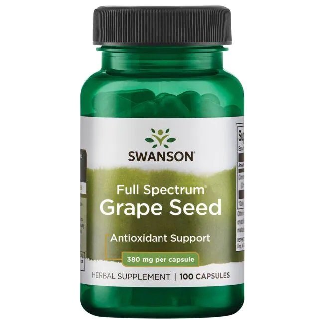 Swanson Grape Seed kapsulės, antioksidantai, sveikata