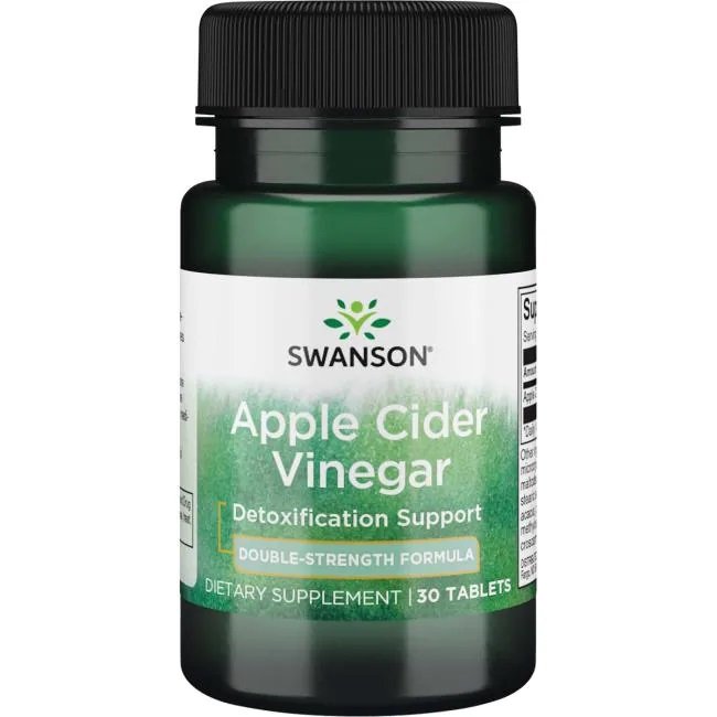 Swanson obuolių acto papildas, 200mg, 30 tablečių, svorio kontrolės