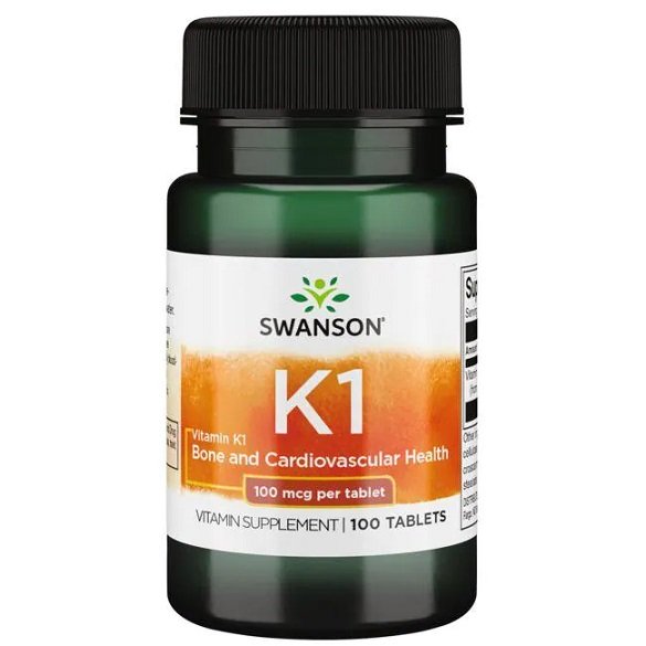 Swanson vitamin K1, 100 tablečių, maisto papildas