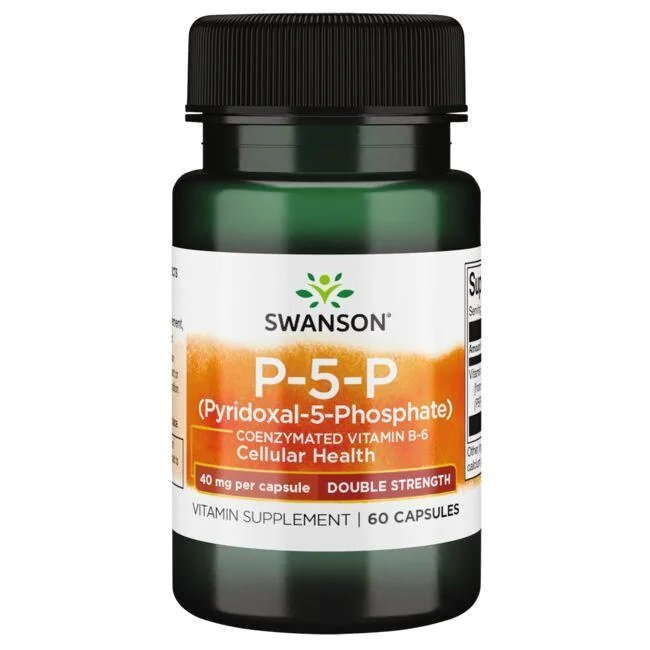 Swanson P-5-P (piridoksāla-5-fosfāts) koenzimēts B6 vitamīns, 40 mg - 60 kapsulas