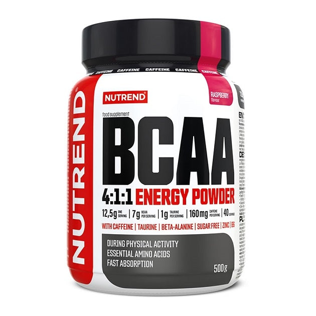 Nutrend BCAA energijos milteliai aviečių skonis, sporto papildas