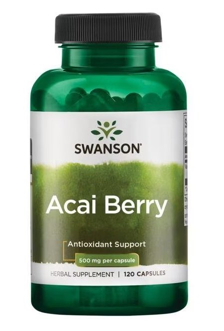 Swanson Acai Berry, 500mg - 120 kapsulių, maisto papildas sveikatai