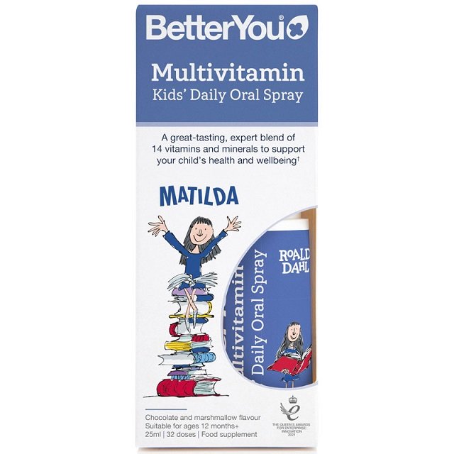 BetterYou multivitamīnu bērnu ikdienas mutes dobuma aerosols, šokolāde un zefīrs - 25 ml.